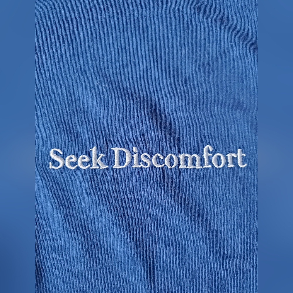 Blue 'Seek Discomfort' T-Shirt